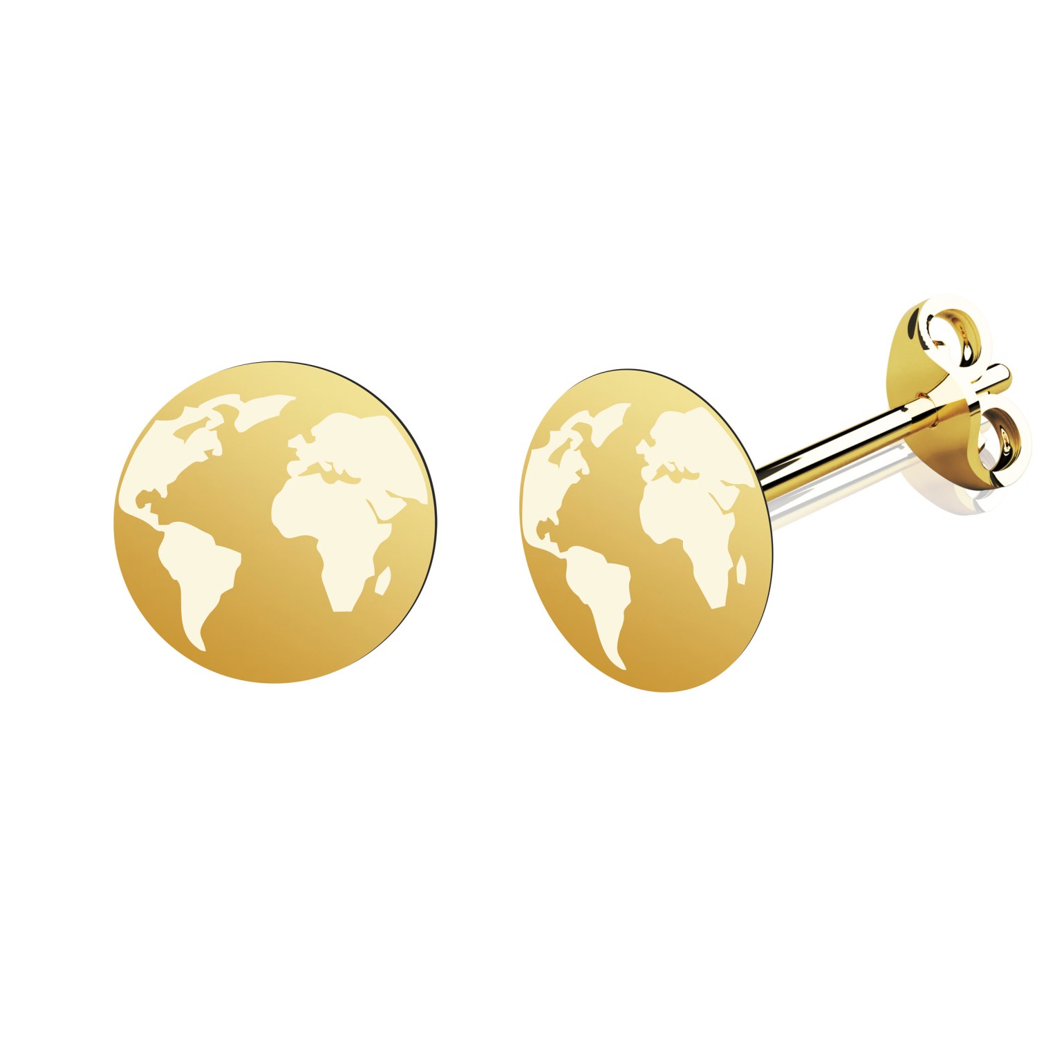 Cercei banuti cu model glob pamantesc - din aur 14K - pentru dama