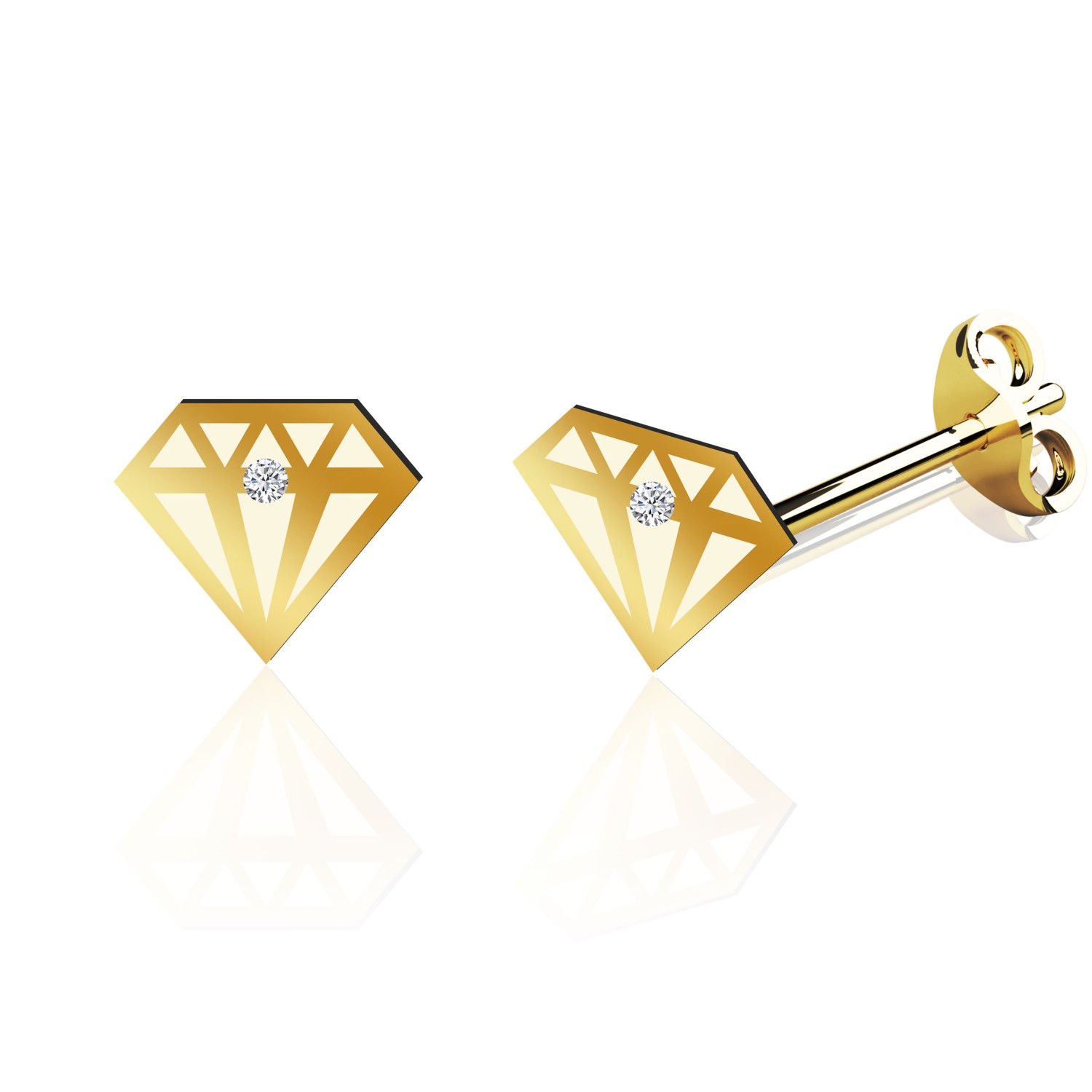 Cercei model diamant din aur 14K pentru dama