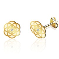 Cercei cu model samanta vietii din aur 14K - pentru dama Cercei cu model samanta vietii din aur 14K - pentru dama