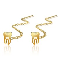 Cercei lungi din argint cu lănțișor – model maseluta placați cu aur galben sau roz 14k Cercei lungi din argint cu lănțișor – model maseluta placați cu aur galben sau roz 14k