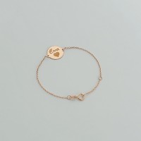 Bratara lant bebe-copil cu banut personalizat - aur 14K