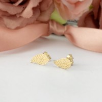 Cercei model frunza gravata aur 14K pentru dama