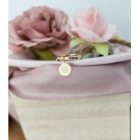 Inel cu banut gravat - din aur galben, alb sau roz 14K