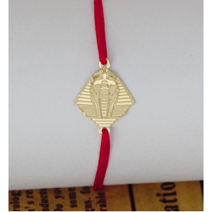 Bratara din aur 14k si simbol egipt faraon - cu snur reglabil
