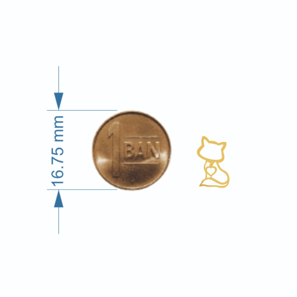 Colier pe fir transparent cu pandantiv pisicuta si inchizatoare din aur 14k Colier pe fir transparent cu pandantiv pisicuta si inchizatoare din aur 14k